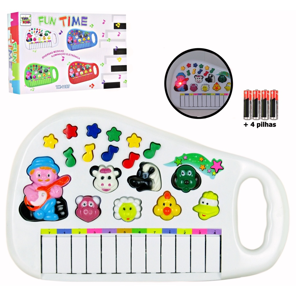 Piano Teclado Banda Infantil Animais Bichos Winfun