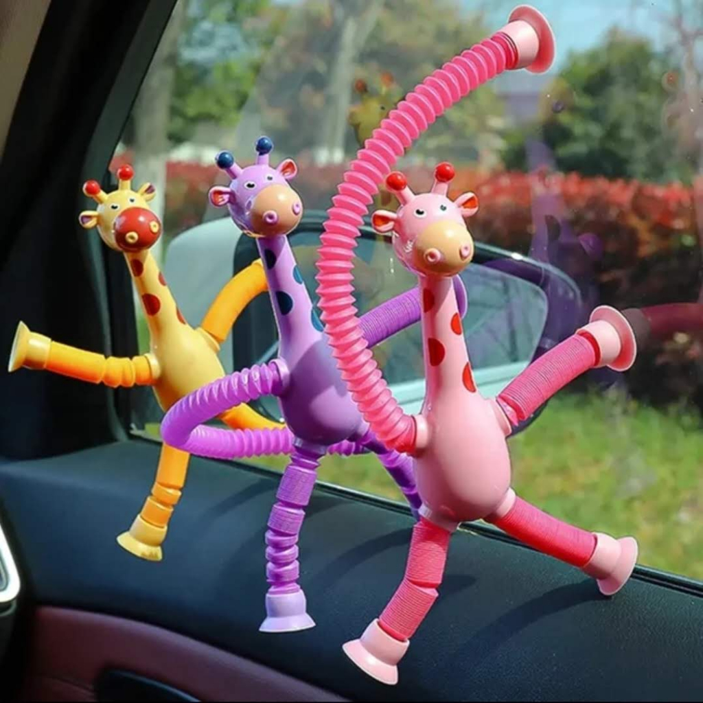 Imagem do produto Girafas Melman Pop Tube Divertida com ventosa Novidade Infantil Brinquedo educativo 1