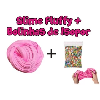 Slime fluffy mais bolinhas de isopor Hoje leve 1 1surpresa