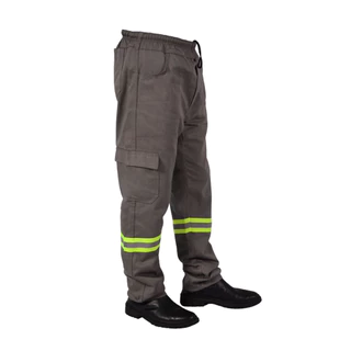 Calça Brim Trabalho Uniforme Profissional FAIXA REFLETIVA *Envio Imediato*