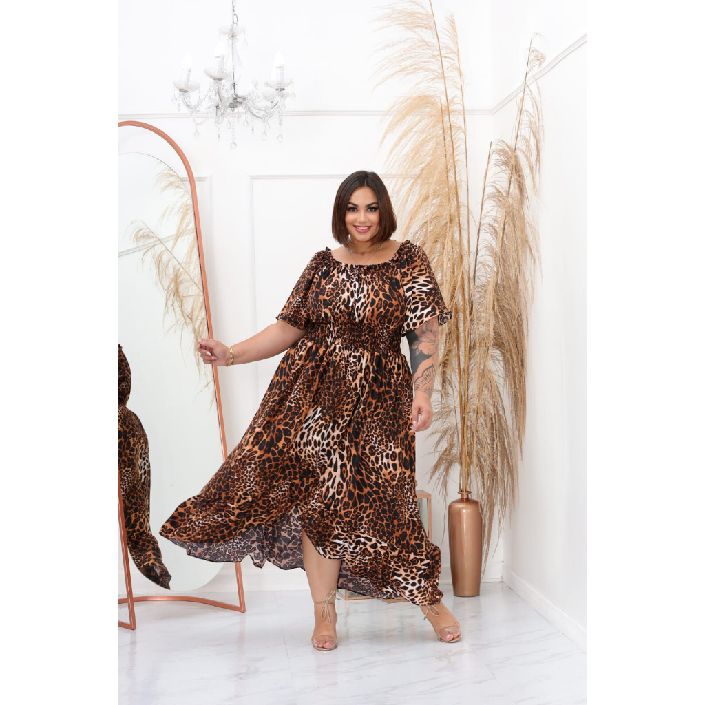 Plus size animal print clearance dress