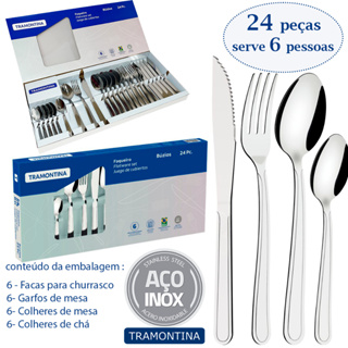 Faqueiro Magefesa Espanhol Talheres Inox 24 Pecas