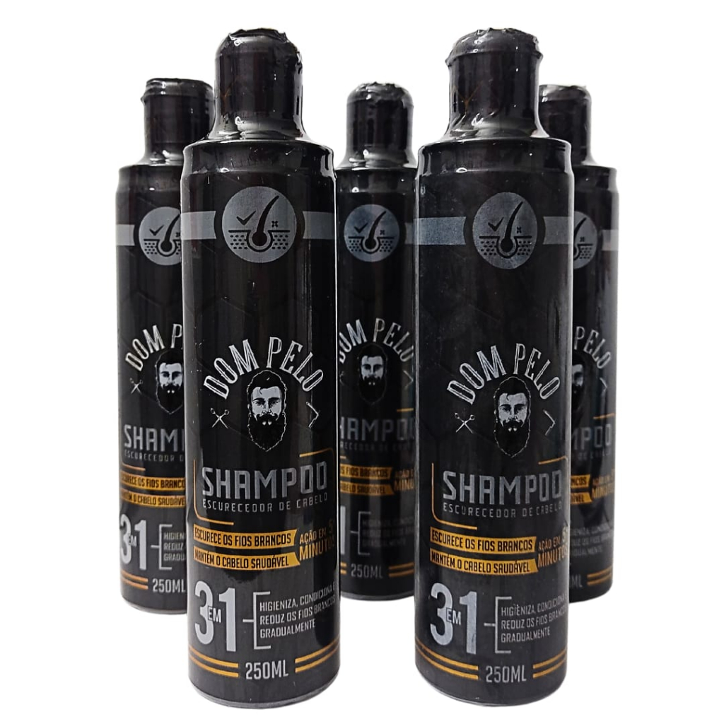 5 Shampoo Escurecedor 250ml Escurece o cabelo branco testado e ...