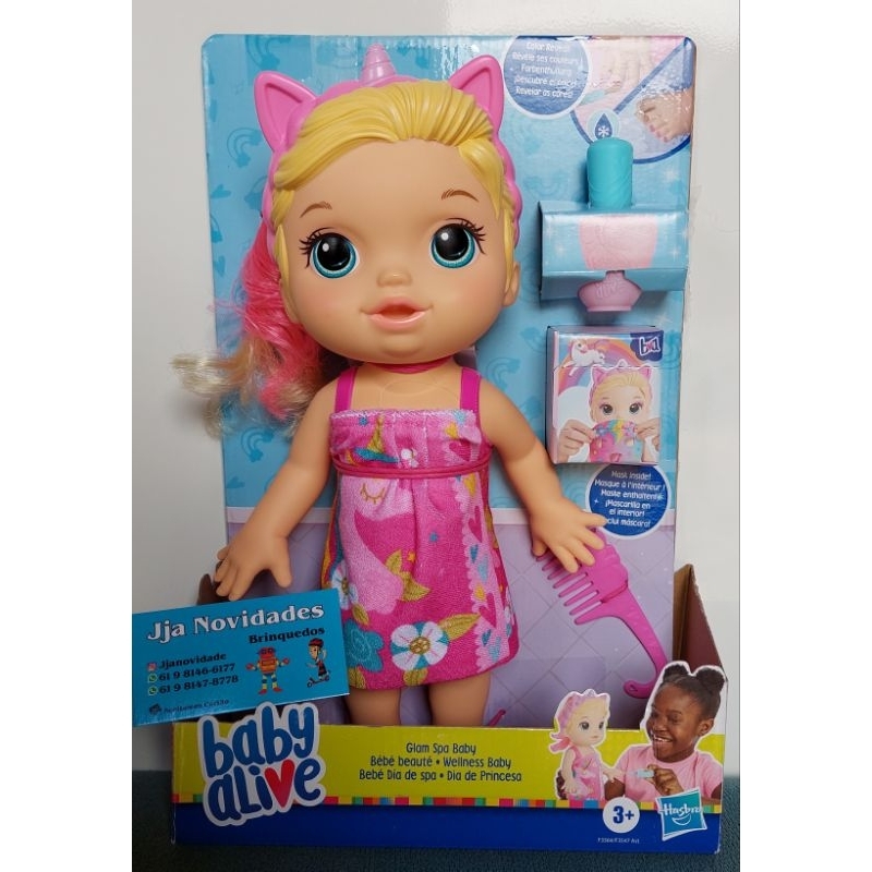 Boneca Baby Alive Glam SPA Dia de Princesa Morena F3565 - Hasbro