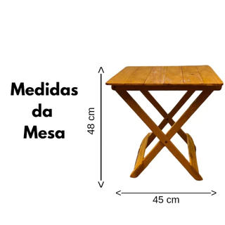 Mesinha de Madeira Maciça Abre Fecha Versátil Camping Pesca