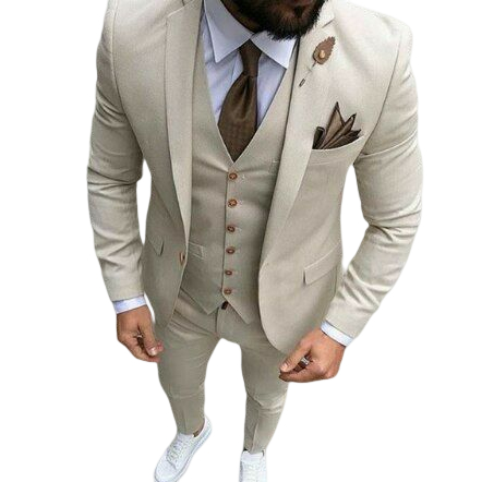 Terno Italiano Slim Masculino Bege Menor Preço