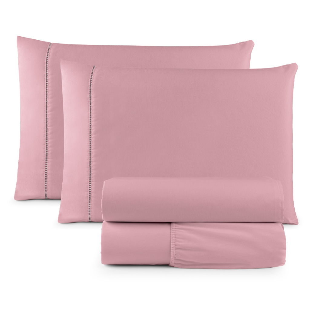 Jogo De Lençol Casal 3 Peças Ponto Palito 400 Fios Lençol Casal Roupa De Cama Decoração