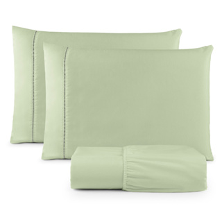 Jogo De Lençol Casal Queen 3 Peças 400 Fios Ponto Palito Roupa de Cama Queen Decoração