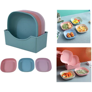 Kit 11 pçs Pratos Plásticos + Organizador