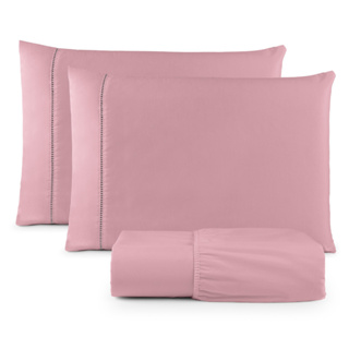 Jogo De Lençol Casal King 3 Peças 400 Fios Ponto Palito Roupa De Cama King Decoração