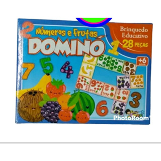 Jogo Educativo Pedagógico Infantil Dominó De Frutas 28 Peças