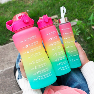 Garrafa de água 1L / 2L / KIt Squeeze De Água com marcador tempo 1000ML /2000ML/KIt Lindissimas a Pronta Entrega Garrafa De Água De 1 Litro Com Canudo Marcador De Tempo Esportiva À Prova De Vazamentos Para Acampamento Academia