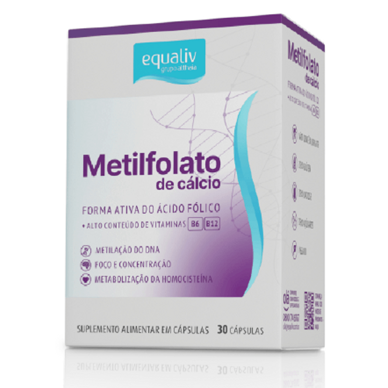 Metilfolato + Vit B6 + B12 Acido Folico Equaliv 30 Capsulas Gravidez ...