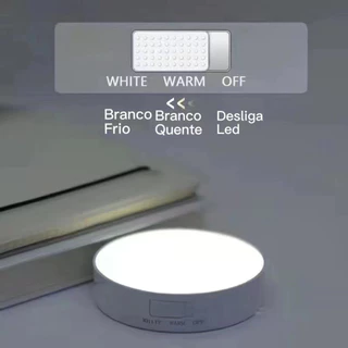 KIT 2 Luminária Lâmpada Led Sem fio com Sensor Presença recarregável Magnético
