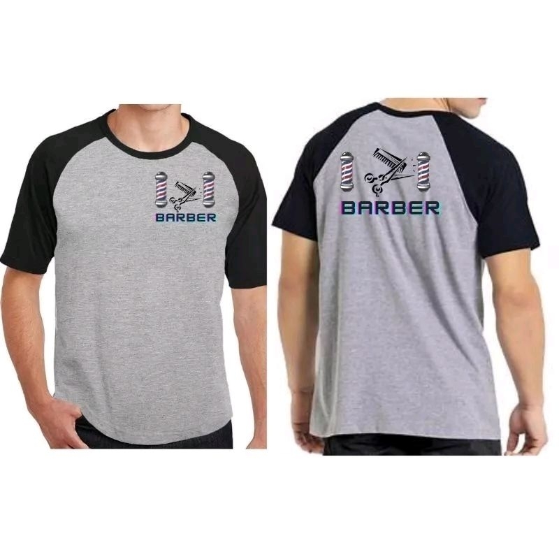 kit 2 camisetas frente e verso logo empresa - cinza