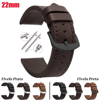 Pulseira Amazfit Gtr 47mm, Gtr 2, Gtr 3, Gt2 46mm, Stratos, Pace, Haylou ls05 solar, Is05s Couro genuíno 22mm