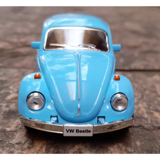 Miniatura Fusca Volkswagen Beetle Azul Claro Rmz Metal e Fricção.