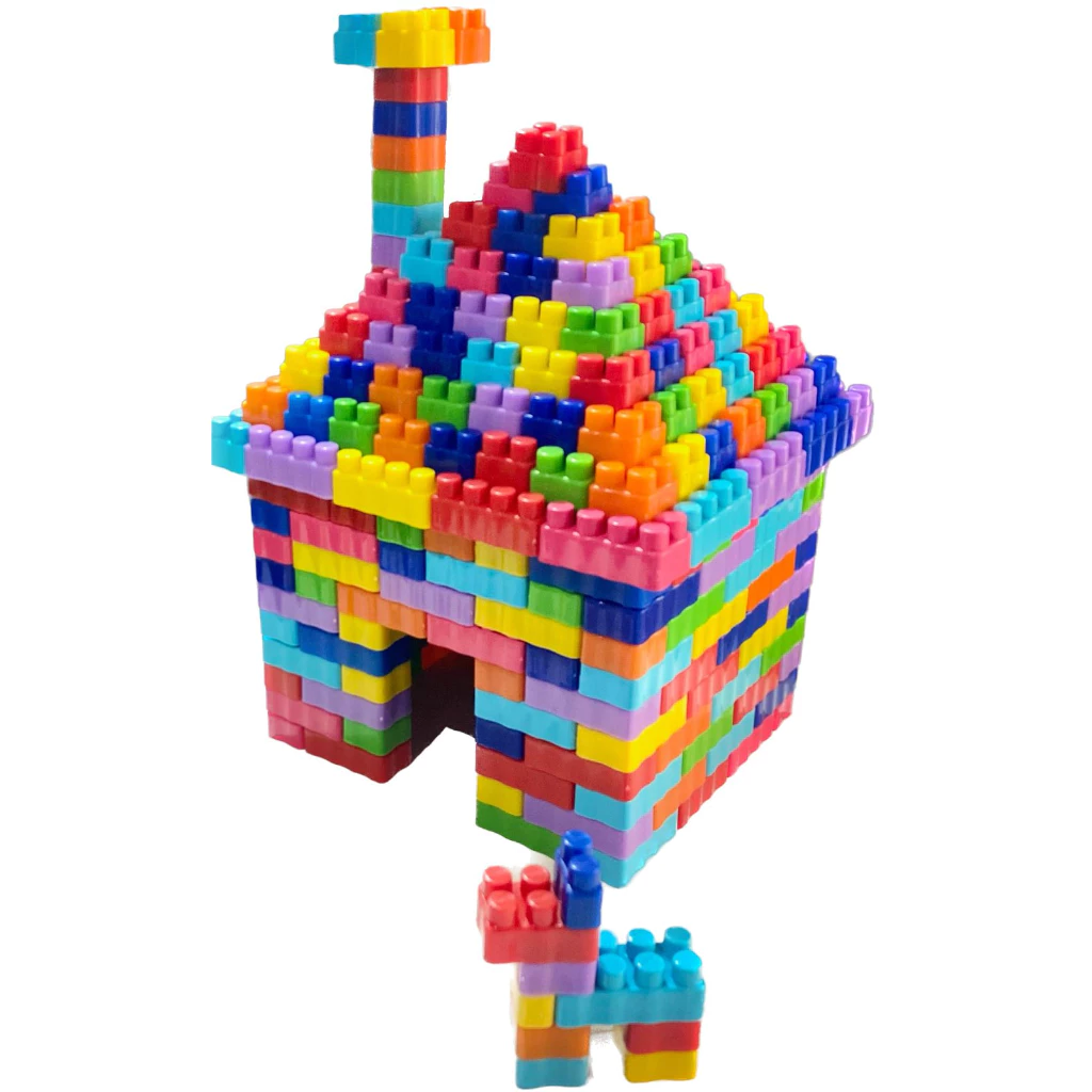 Kit 300 Blocos de Montar BRINQMAGIC GR Toys com Rodinhas