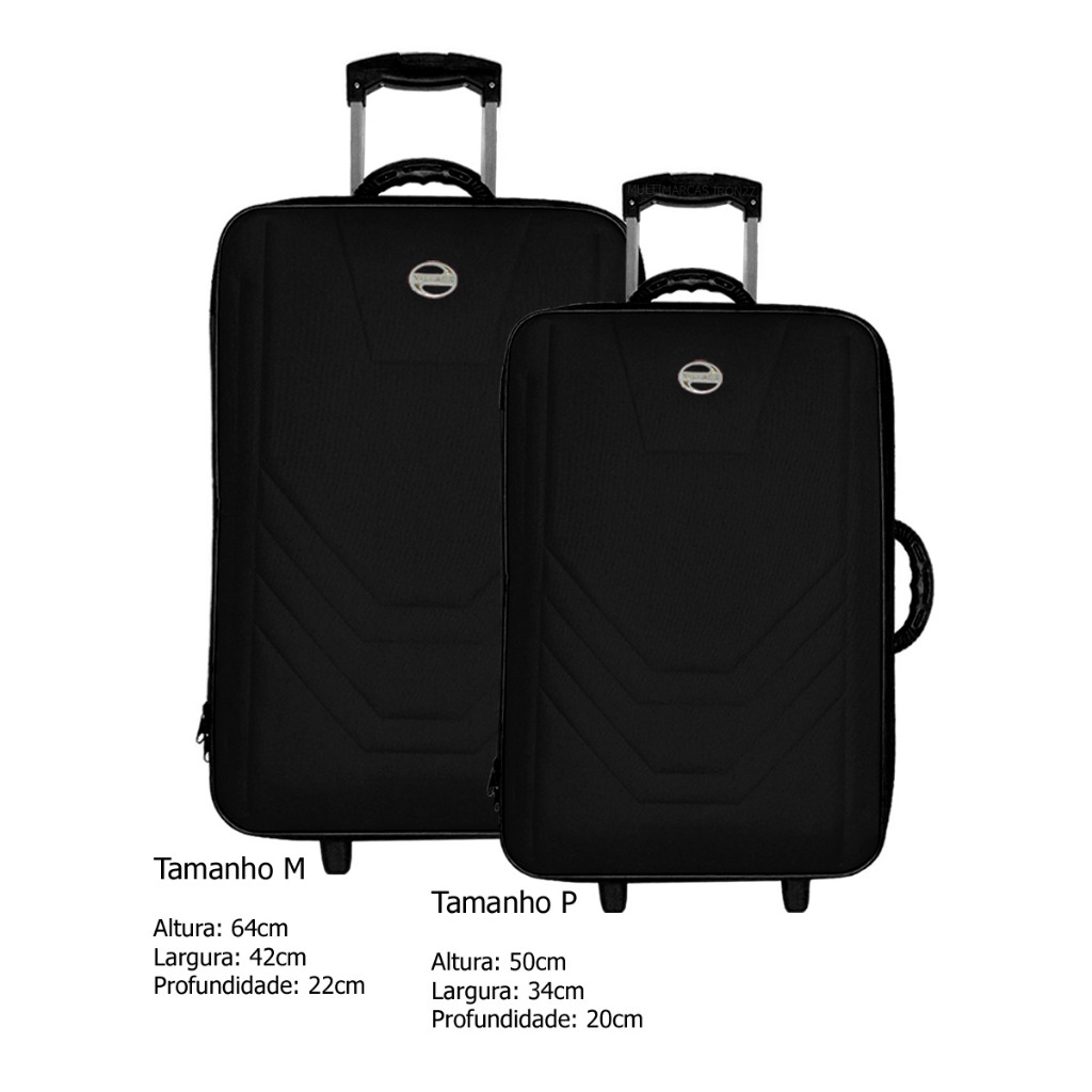 conjunto 2 mala de viagem media 23kg e pequenha 10kg bordo medidas padrão anac