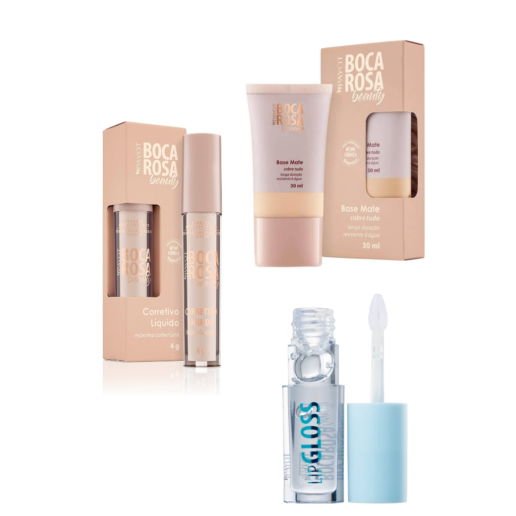 Kit Boca Rosa Beauty Base + Corretivo + Gloss = PROMOCAO INCRIVEL ...