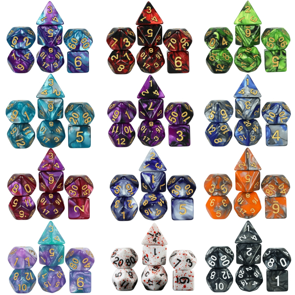 Kit completo 7 dados RPG - D&D
