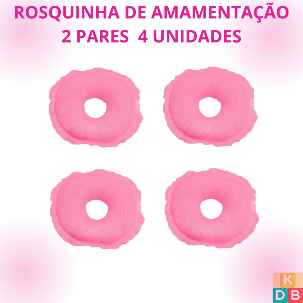 Rosquinha para Sutiã Amamentação lavável Macia 2 pares 4 Unidades Várias Cores