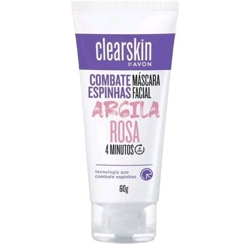 Clearskin combate espinhas máscara facial Argila rosa 4 minutos