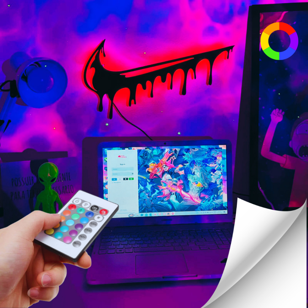Luminária Led RGB NexaLume Quarto gamer Luz noturna