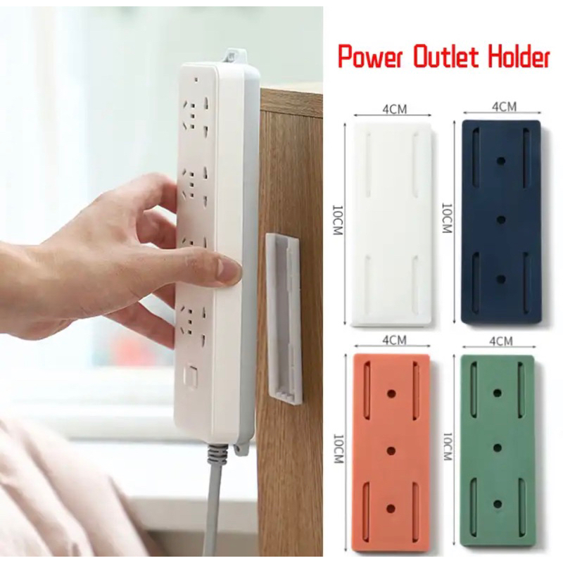 Fixador de parede Plug adesivo, fixador de soquete auto-adesivo em casa, organizador do fio do cabo, titular sem costura Power Strip