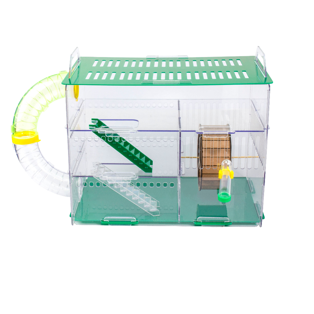 Gaiola Para Hamsters Luxo 3 Andares Com Tubos Grande Viveiro de Hamster Com  Rodinha | Shopee Brasil