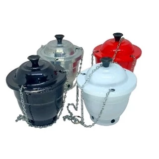 Turíbulo de Ferro Nas Cores Prata, Branco, Vermelho e Preto ou Alumínio para Defumação Médio