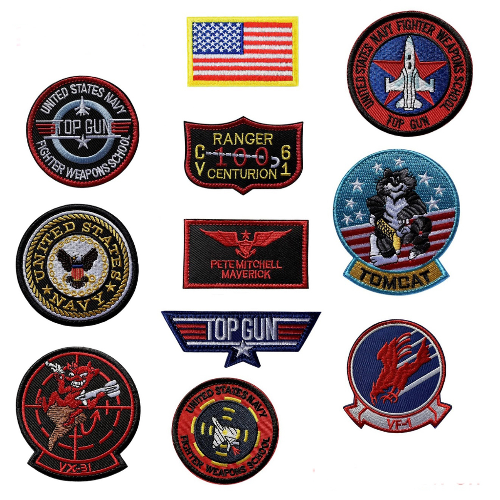 11 Patchs Bordados Marinha Americana Top Gun Tomcat Militar | Shopee Brasil