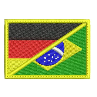 Patch bandeira Alemanha Brasil com carrapicho, para costurar ou termocolante.
