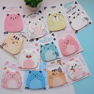 Bloco Autoadesivo Anotações Notas Gatinho Coelhinho e Ursinho