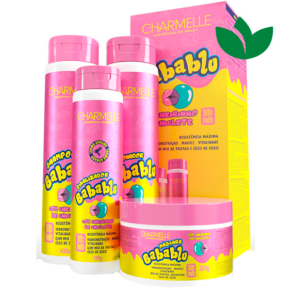Kit Capilar BABABLU 4 Itens Charmelle Cosméticos
