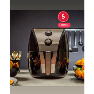 Fritadeira Air Fryer Britânia Preta Inox 5Litros Antiaderente 1500W