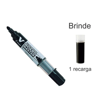Pincel Marcador Quadro Branco V Board Master WBMA 1 Unidade Pilot + 1 recarga!