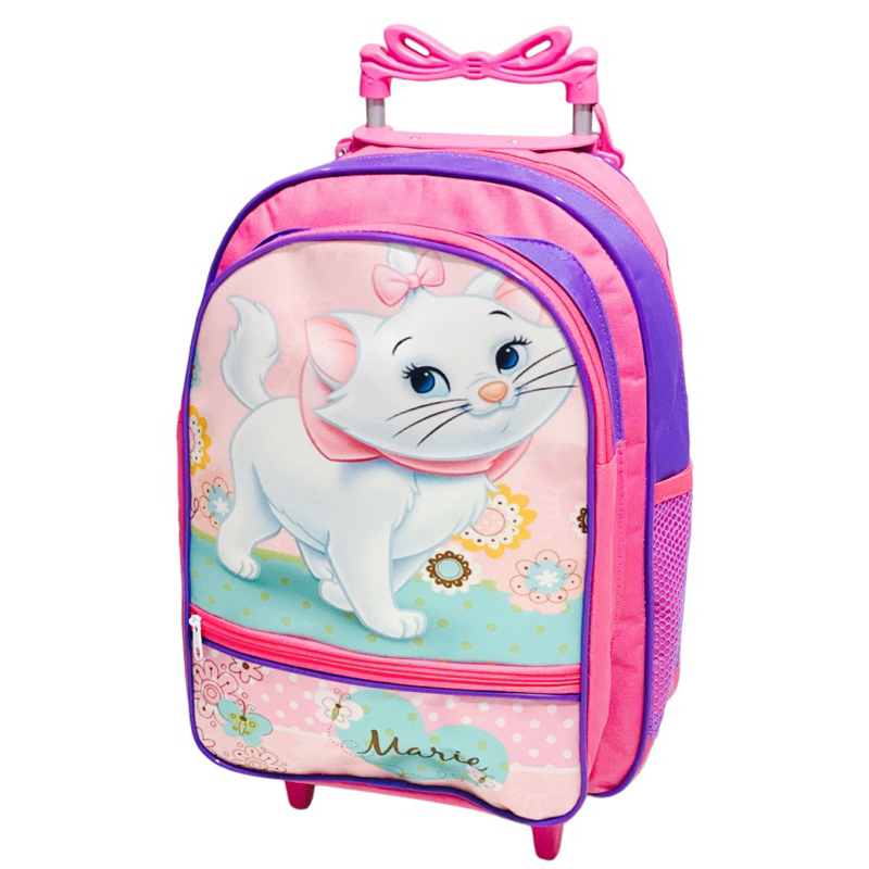 MOCHILA INFANTIL ESCOLAR COM CARRINHO GATA MARIE GATINHA MARIE MUITO ...