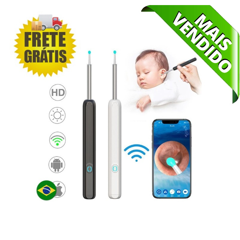 Endoscópio Digital Otoscópio Câmera Ouvido Celular Tablet