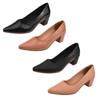 Sapato Feminino Scarpin Kit 2 Pares Salto Médio Promoção Linda e Confortavel