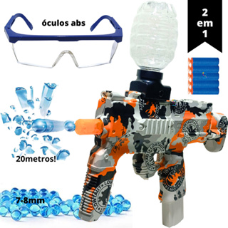 Kit Arminha de Brinquedo Lança Orbeez Gel Automatica Vermelha e