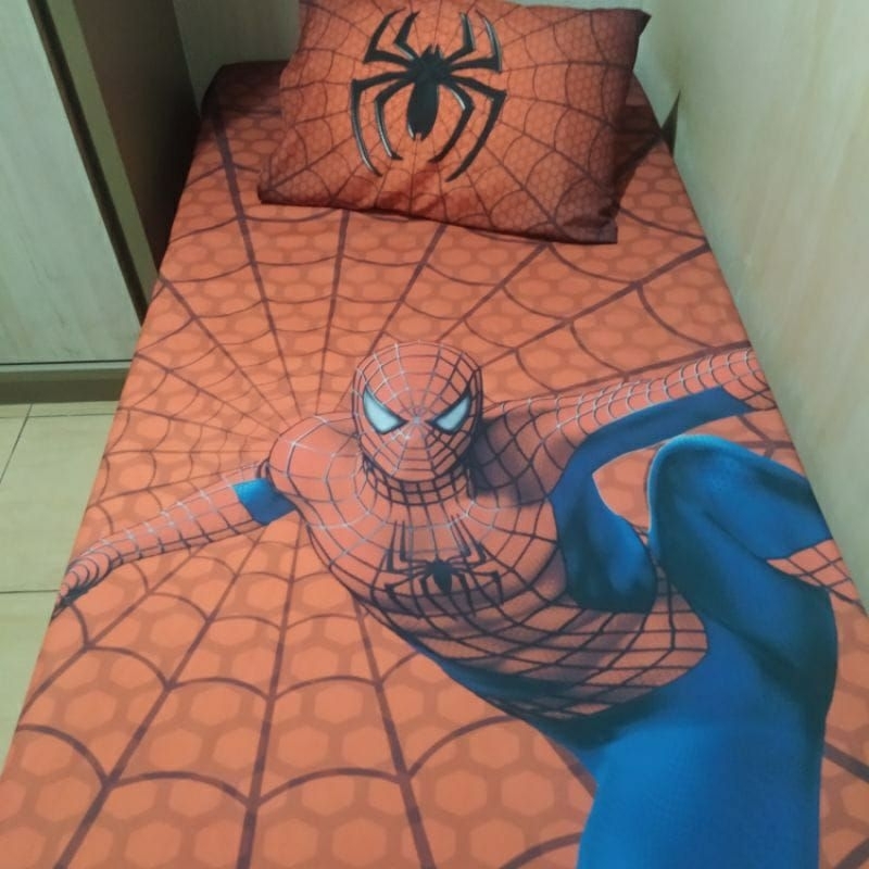 Jogo de cama Cobre Leito e Fronha Homem Aranha | Shopee Brasil