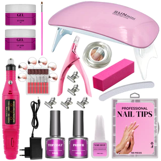 Kit Unha Gel Manicure Completo Profissional + Lixa Elétrica - Envio Imediato