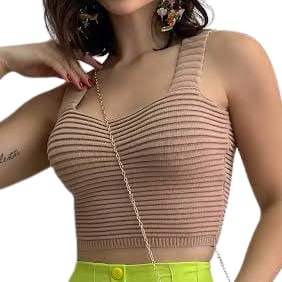 Blusa Feminina Tricot sem manga Moda Verão 2024