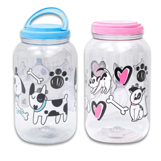 Pote Ração Armazenador 3,6L Porta Guarda Ração Com Alça Gato Cachorro Contêiner Dispenser Pet Com Tampa Portátil
