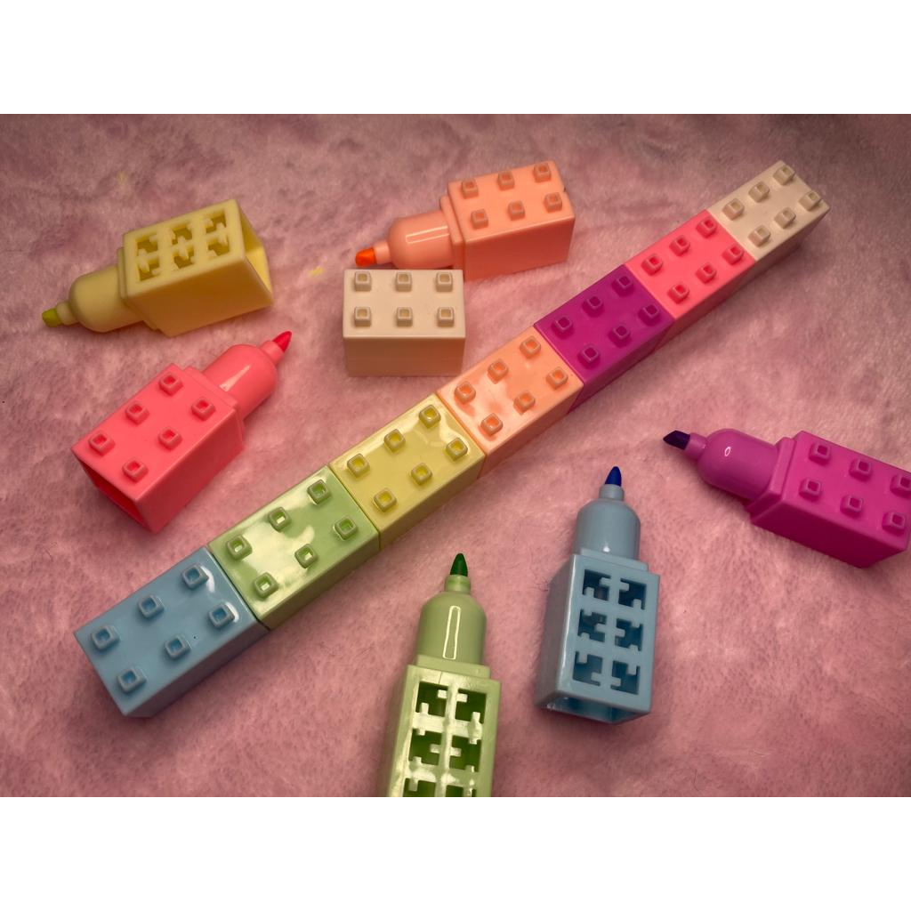Marca Texto Lego Barra 6 cores | Shopee Brasil