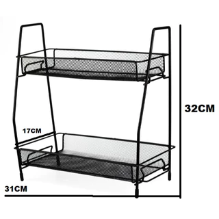 Prateleira Organizador Organizadora 31X17X32CM Banheiro Cozinha Multiuso Dupla Ferro Metal Clink em Oferta na Shopee