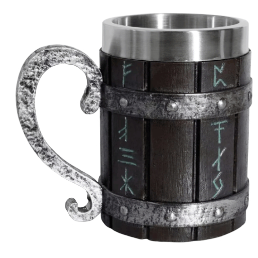 Caneca Viking Estilo Barril Madeira Chopp 600ml Medieval