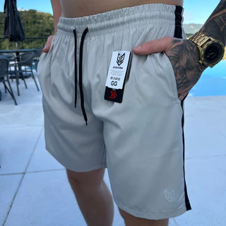 Shorts Elastano Masculino Bermuda Tactel Academia com Faixa Margus