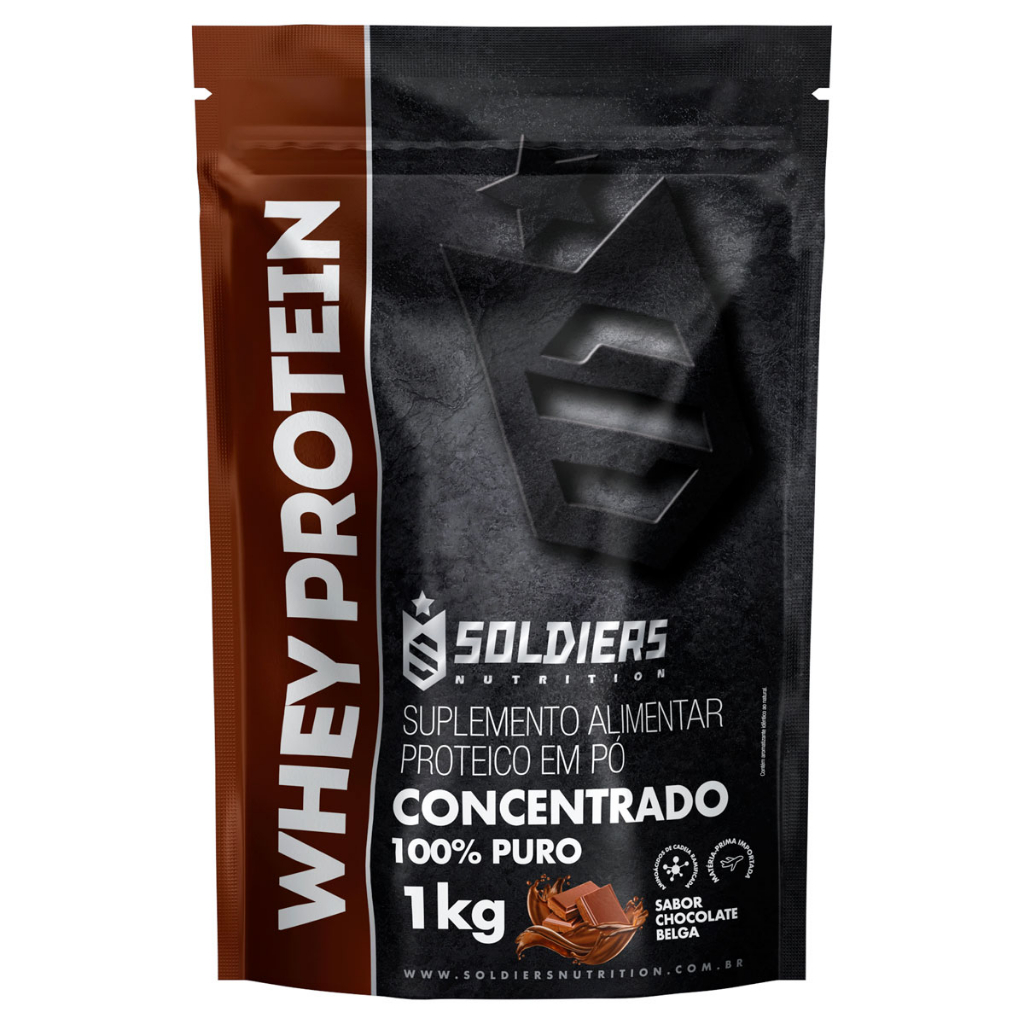 Whey Protein Concentrado 1kg – 100% Importado – Soldiers Nutrition